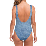 Classic Blue Denim Jeans Print One Piece Swimsuit