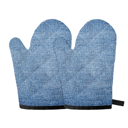 Classic Blue Denim Jeans Print Oven Mitts