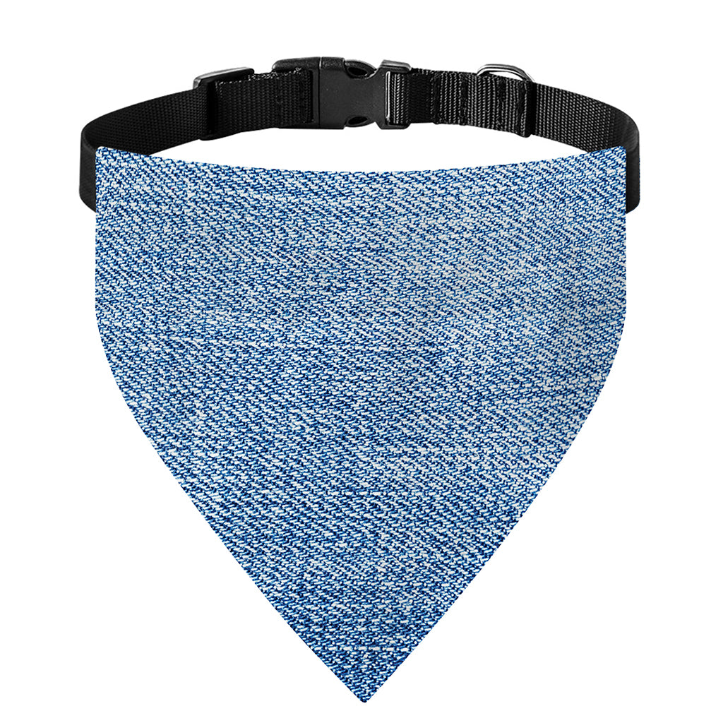 Classic Blue Denim Jeans Print Over The Collar Dog Bandana