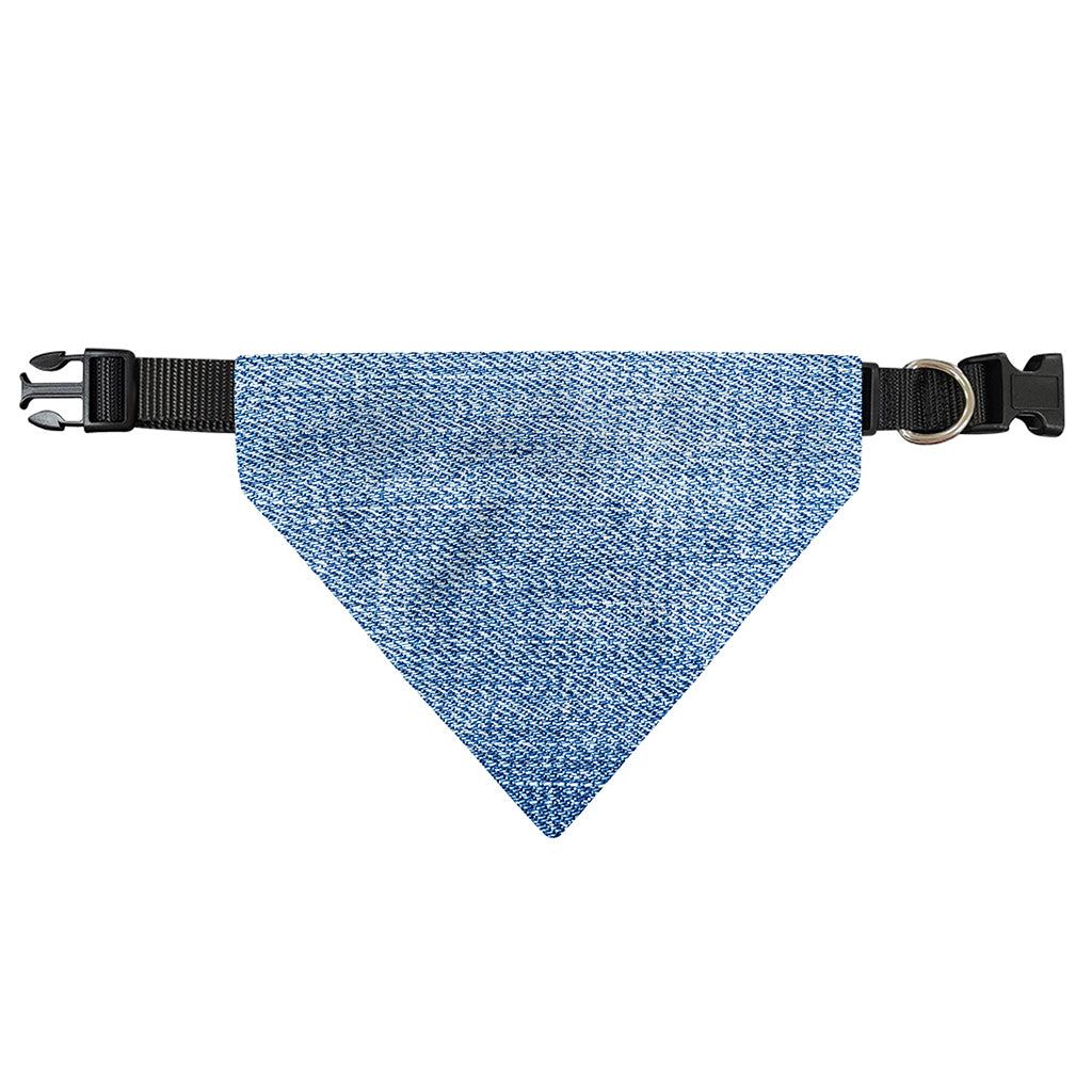 Classic Blue Denim Jeans Print Over The Collar Dog Bandana