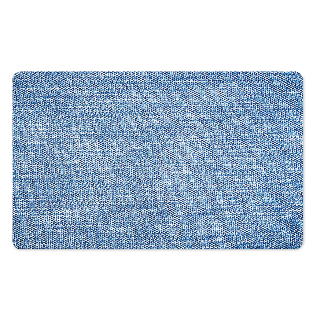 Classic Blue Denim Jeans Print Polyester Doormat