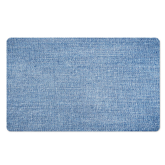 Classic Blue Denim Jeans Print Polyester Doormat