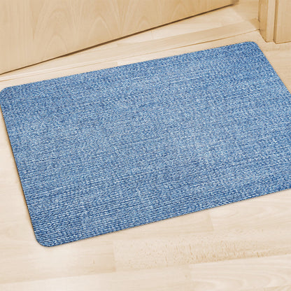 Classic Blue Denim Jeans Print Polyester Doormat