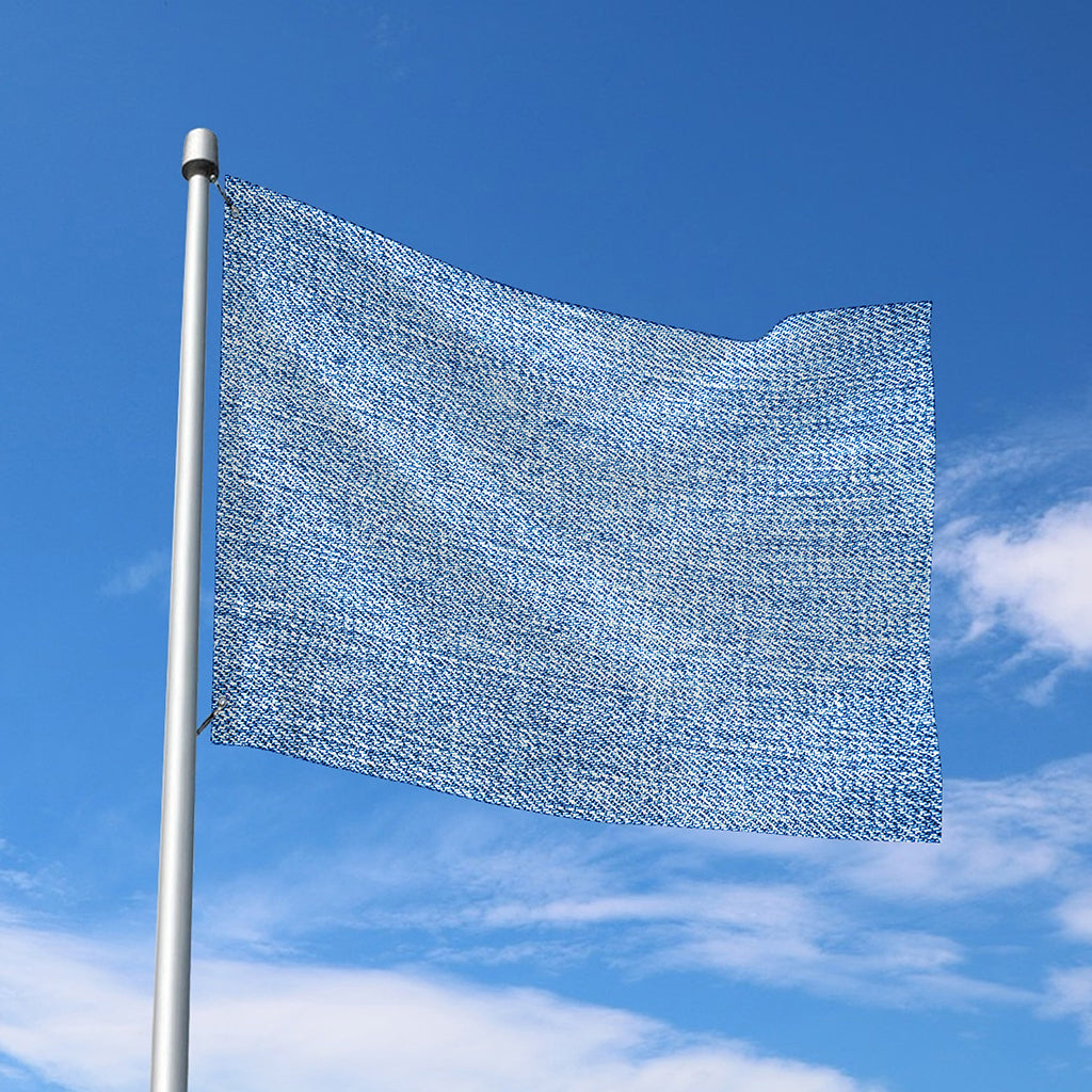 Classic Blue Denim Jeans Print Polyester Flag
