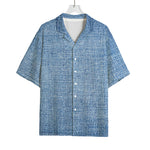 Classic Blue Denim Jeans Print Rayon Hawaiian Shirt
