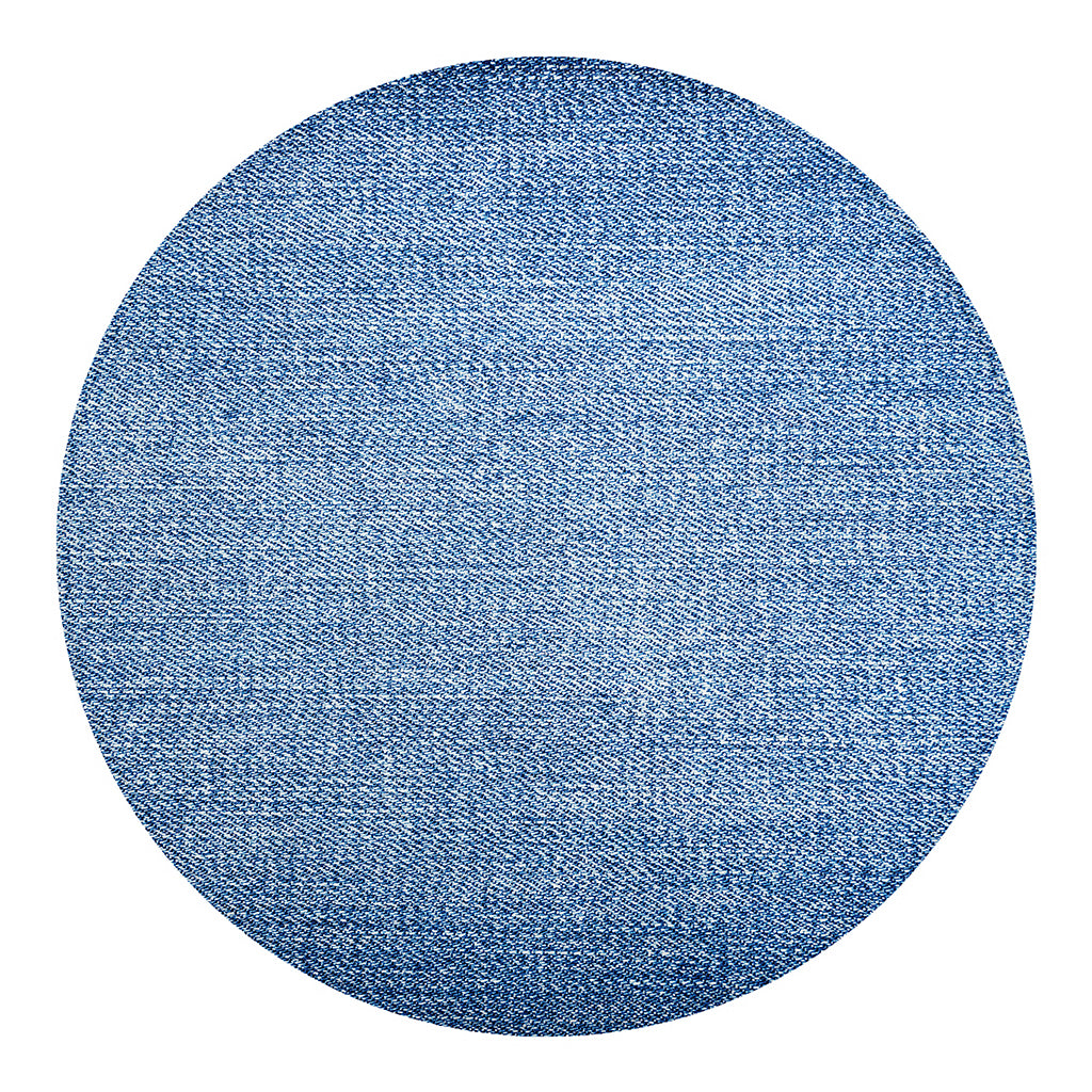 Classic Blue Denim Jeans Print Round Blanket