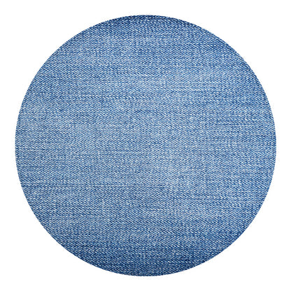 Classic Blue Denim Jeans Print Round Blanket