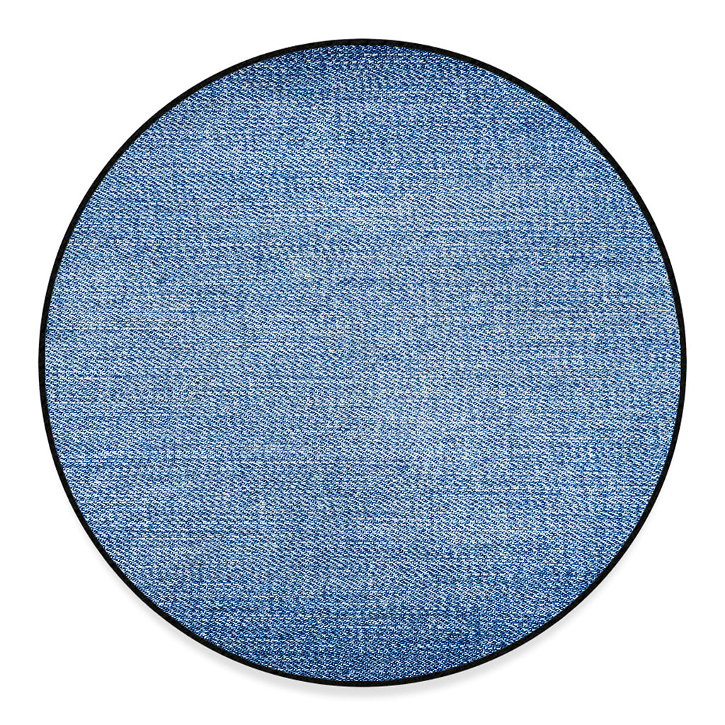 Classic Blue Denim Jeans Print Round Floor Mat
