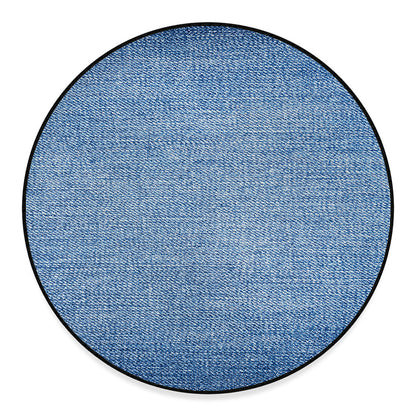 Classic Blue Denim Jeans Print Round Floor Mat