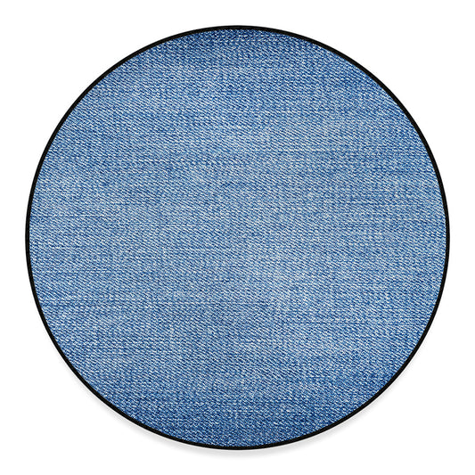 Classic Blue Denim Jeans Print Round Floor Mat