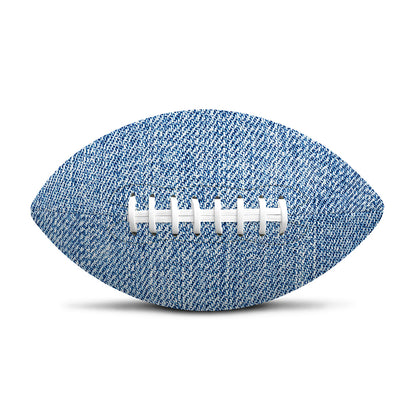 Classic Blue Denim Jeans Print Rugby Ball