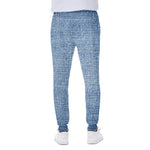Classic Blue Denim Jeans Print Scuba Joggers