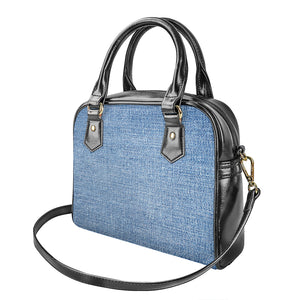 Classic Blue Denim Jeans Print Shoulder Handbag