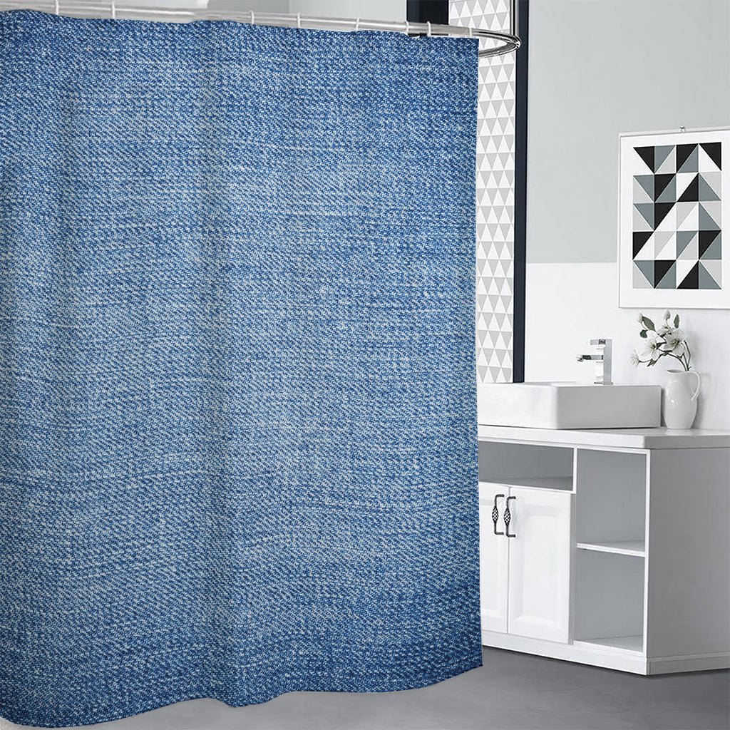Classic Blue Denim Jeans Print Shower Curtain