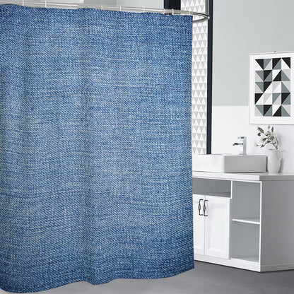 Classic Blue Denim Jeans Print Shower Curtain