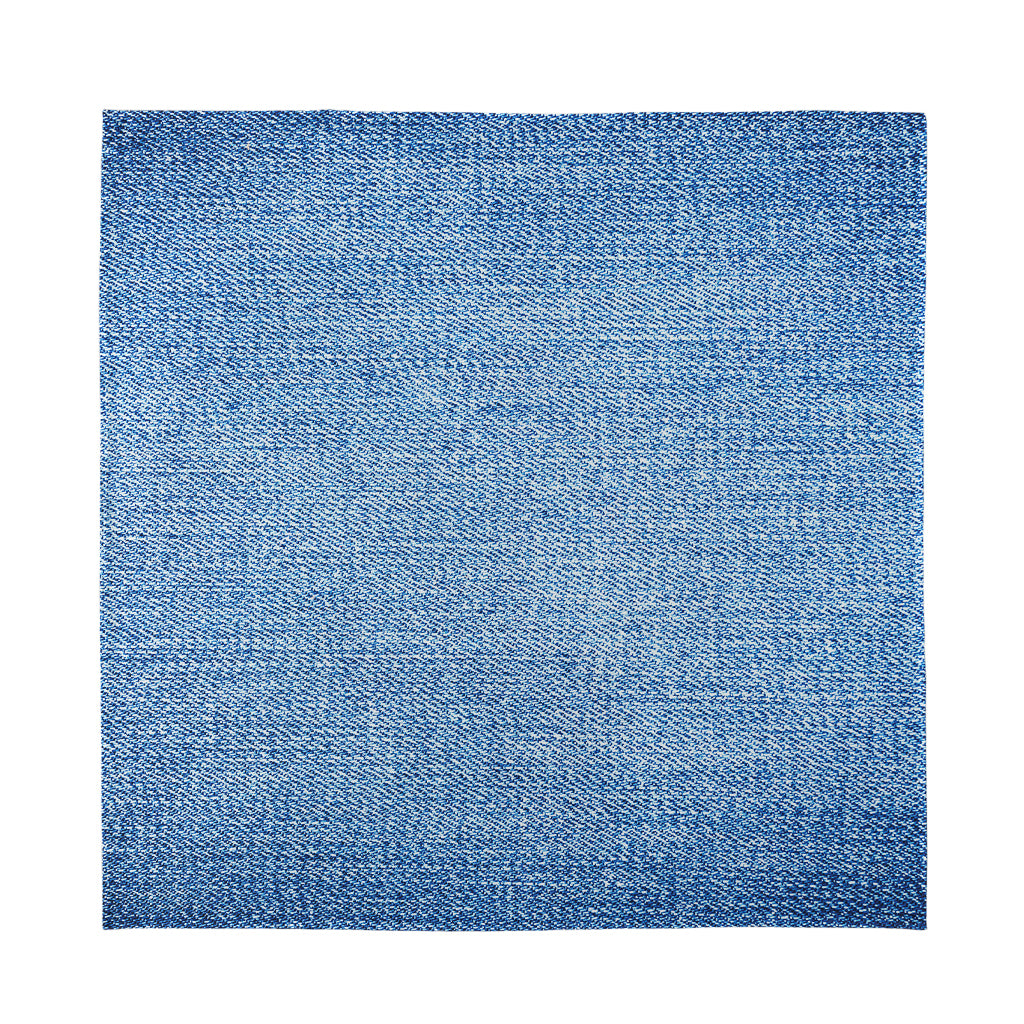 Classic Blue Denim Jeans Print Silk Bandana