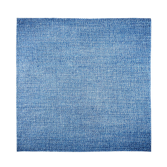 Classic Blue Denim Jeans Print Silk Bandana