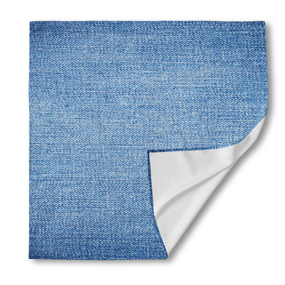 Classic Blue Denim Jeans Print Silk Bandana