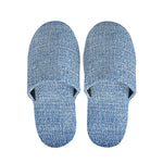 Classic Blue Denim Jeans Print Slippers