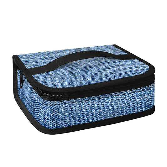 Classic Blue Denim Jeans Print Small Lunch Bag