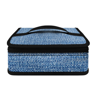 Classic Blue Denim Jeans Print Small Lunch Bag