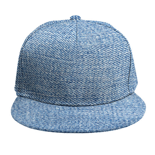 Classic Blue Denim Jeans Print Snapback Cap
