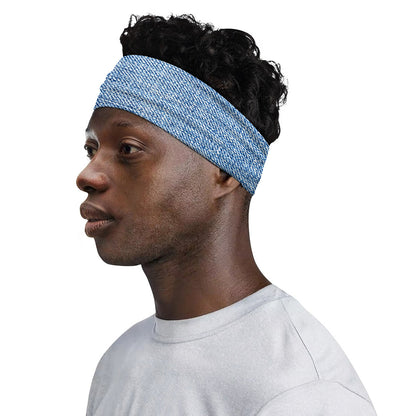 Classic Blue Denim Jeans Print Sports Headband