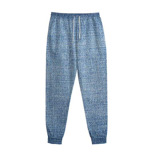 Classic Blue Denim Jeans Print Sweatpants