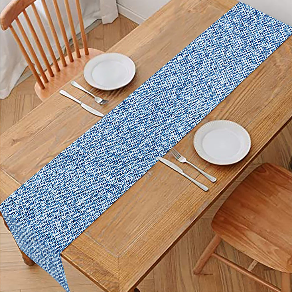Classic Blue Denim Jeans Print Table Runner
