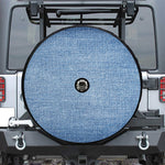 Classic Blue Denim Jeans Print Tire Cover With Camera Hole