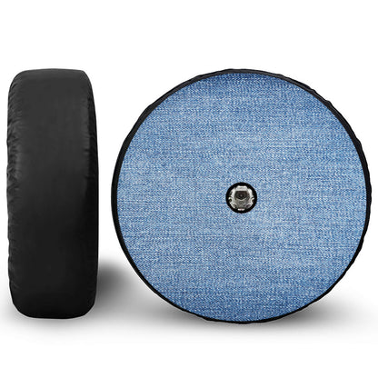 Classic Blue Denim Jeans Print Tire Cover With Camera Hole