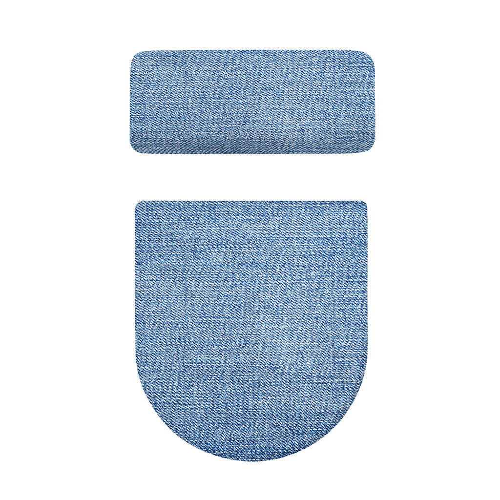 Classic Blue Denim Jeans Print Toilet Lid And Tank Cover Set