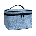 Classic Blue Denim Jeans Print Travel Makeup Bag