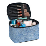 Classic Blue Denim Jeans Print Travel Makeup Bag