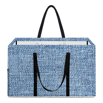Classic Blue Denim Jeans Print Utility Tote Bag