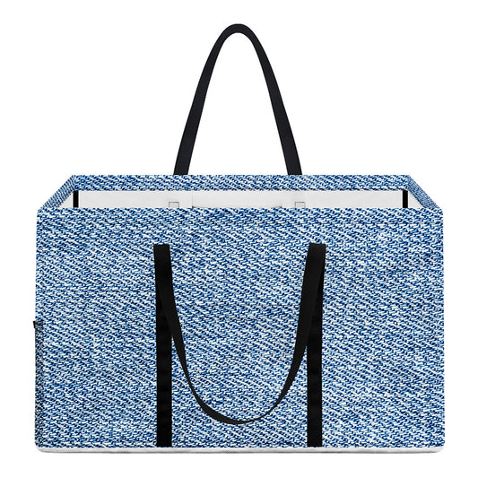 Classic Blue Denim Jeans Print Utility Tote Bag
