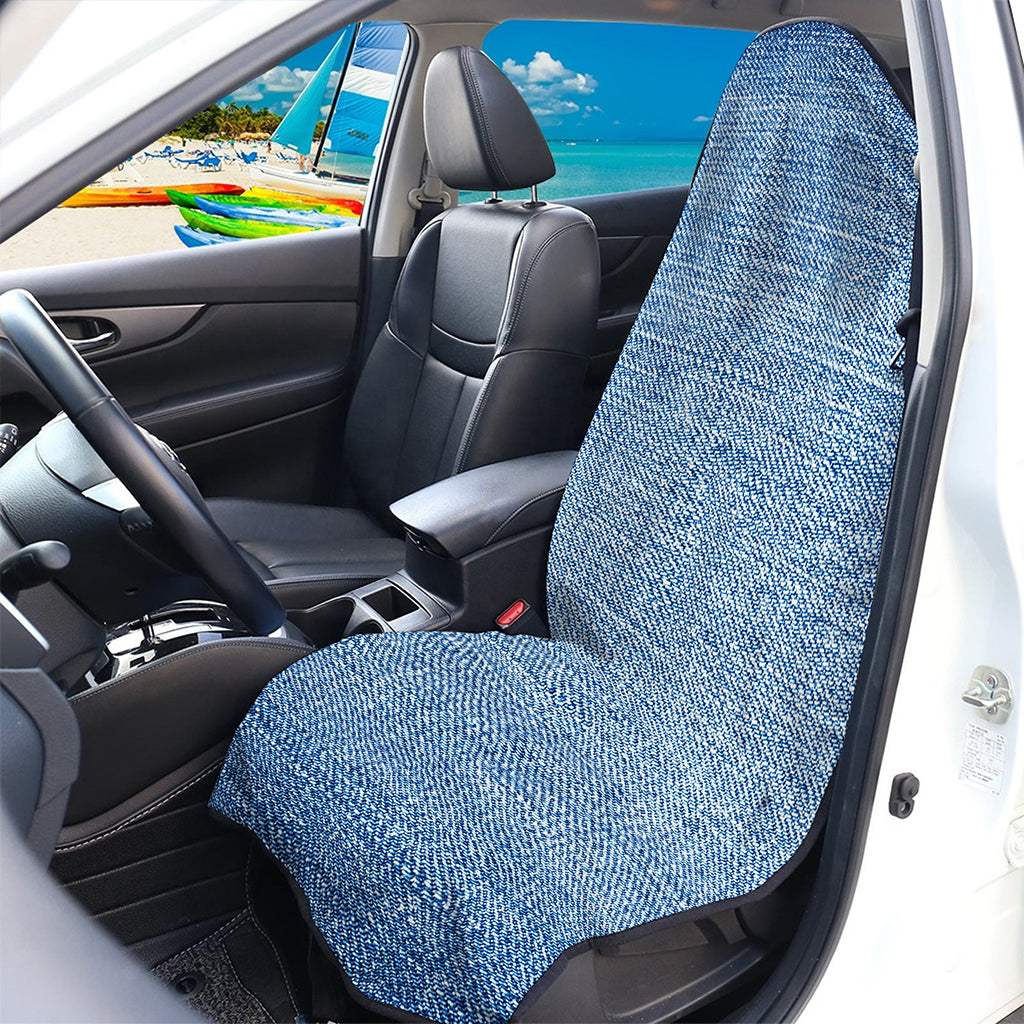 Classic Blue Denim Jeans Print Waterproof Car Seat Cover