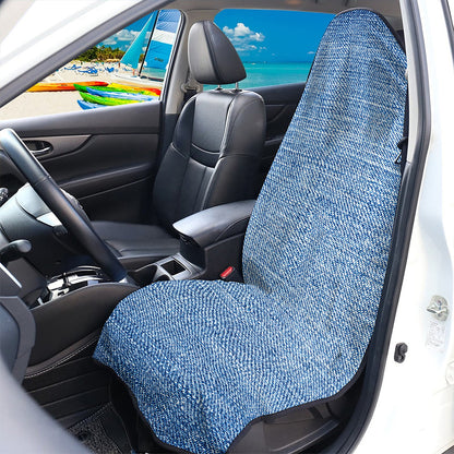 Classic Blue Denim Jeans Print Waterproof Car Seat Cover