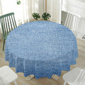Classic Blue Denim Jeans Print Waterproof Round Tablecloth