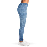 Classic Blue Denim Jeans Print Women's Leggings