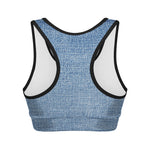 Classic Blue Denim Jeans Print Women's Sports Bra
