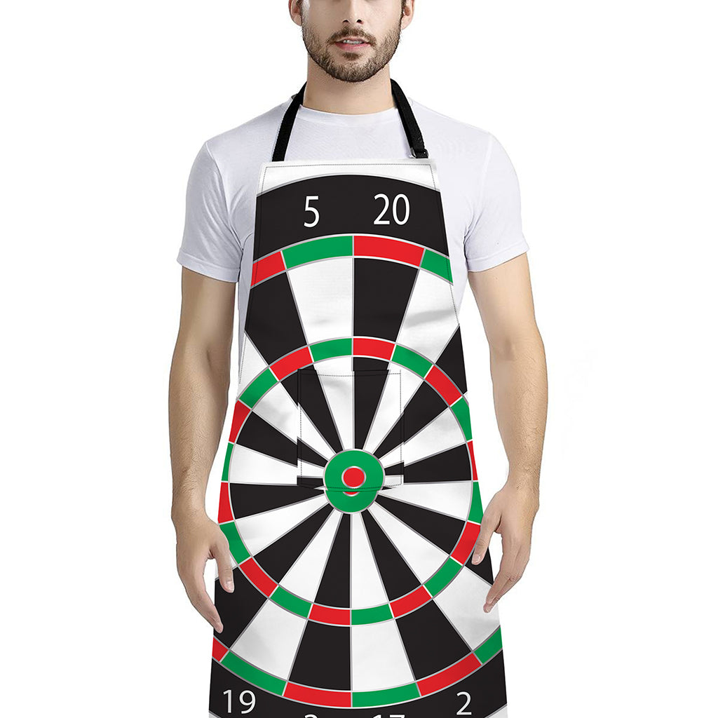 Classic Dartboard Print Bib Apron With Pocket