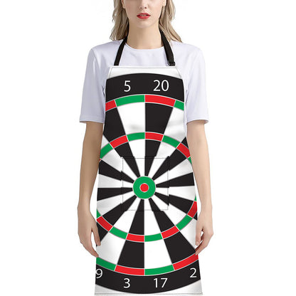 Classic Dartboard Print Bib Apron With Pocket