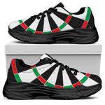 Classic Dartboard Print Black Chunky Shoes