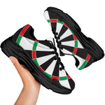 Classic Dartboard Print Black Chunky Shoes