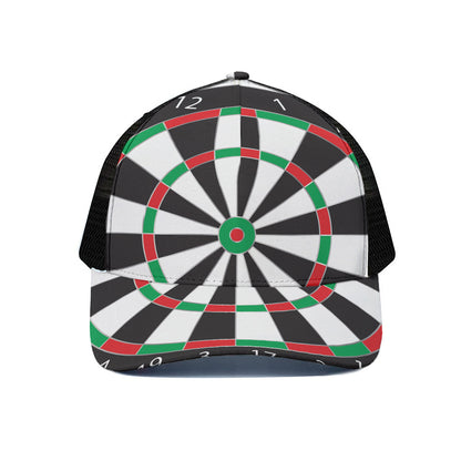 Classic Dartboard Print Black Mesh Trucker Cap