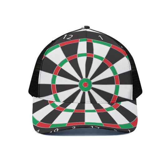 Classic Dartboard Print Black Mesh Trucker Cap