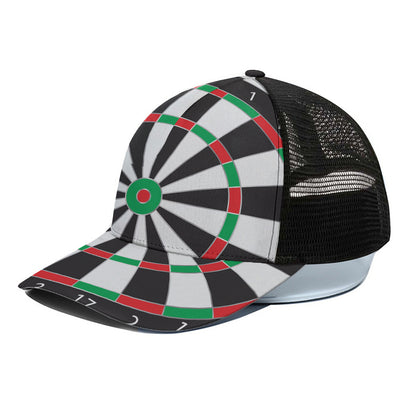 Classic Dartboard Print Black Mesh Trucker Cap