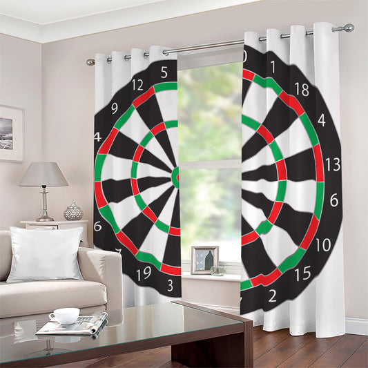 Classic Dartboard Print Blackout Grommet Curtains