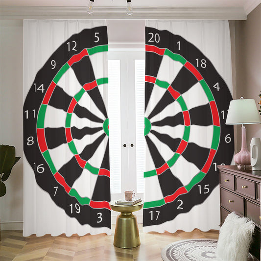Classic Dartboard Print Blackout Pencil Pleat Curtains